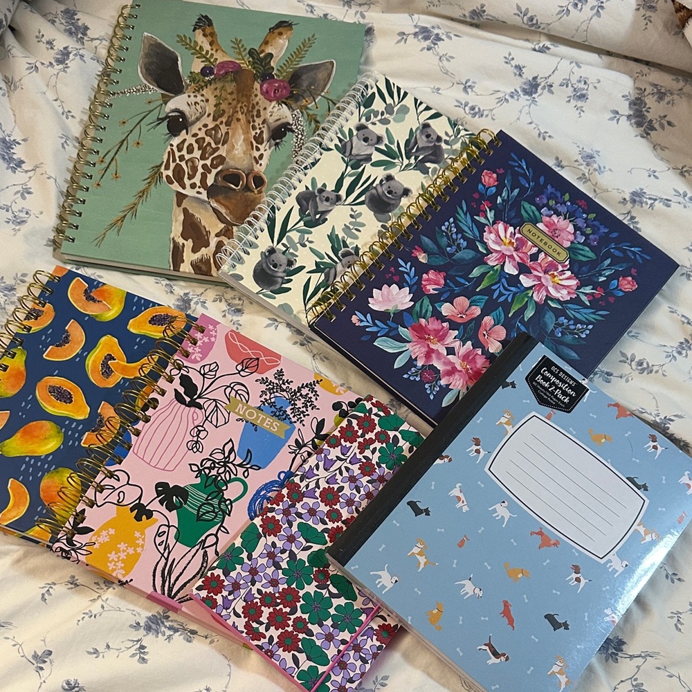 Colorful Spiral Notebooks Set